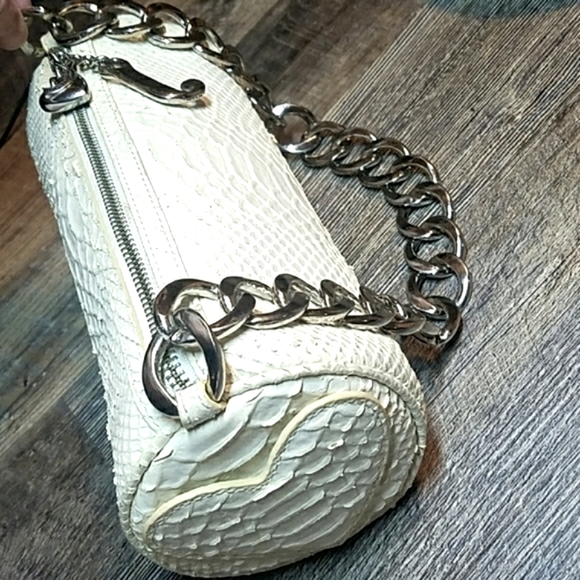 Juicy Couture Handbags - Juicy Couture Barrel Bag Purse 10 in 🎀 Y2K Cow Hide Leather Chain Strap Vintage